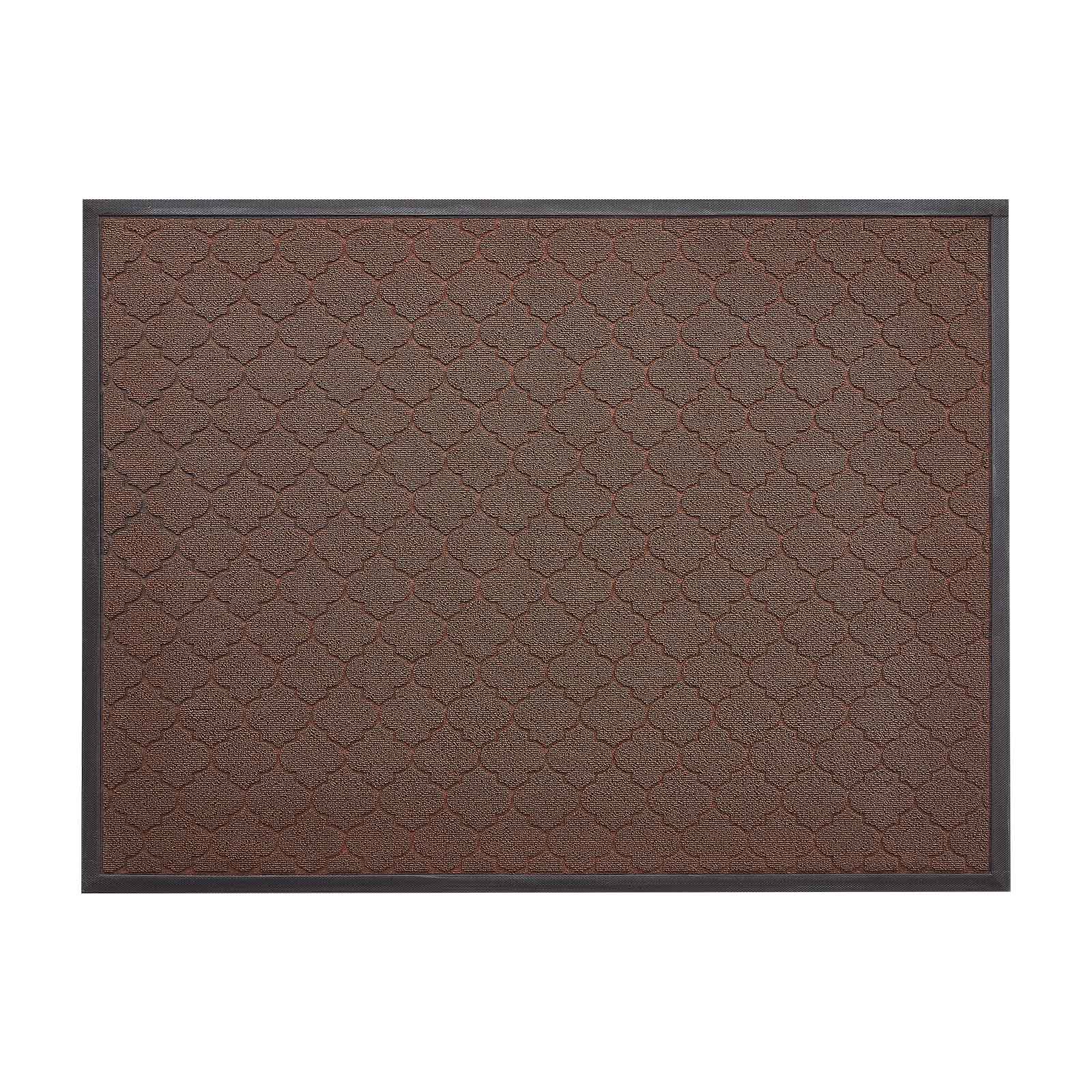 Front. VEVOR - Front Door Mat, 47 x 35 in Commercial Floor Mat for Indoor and Outdoor, Modern Stylish Carpet with TPE Backing - Brown.