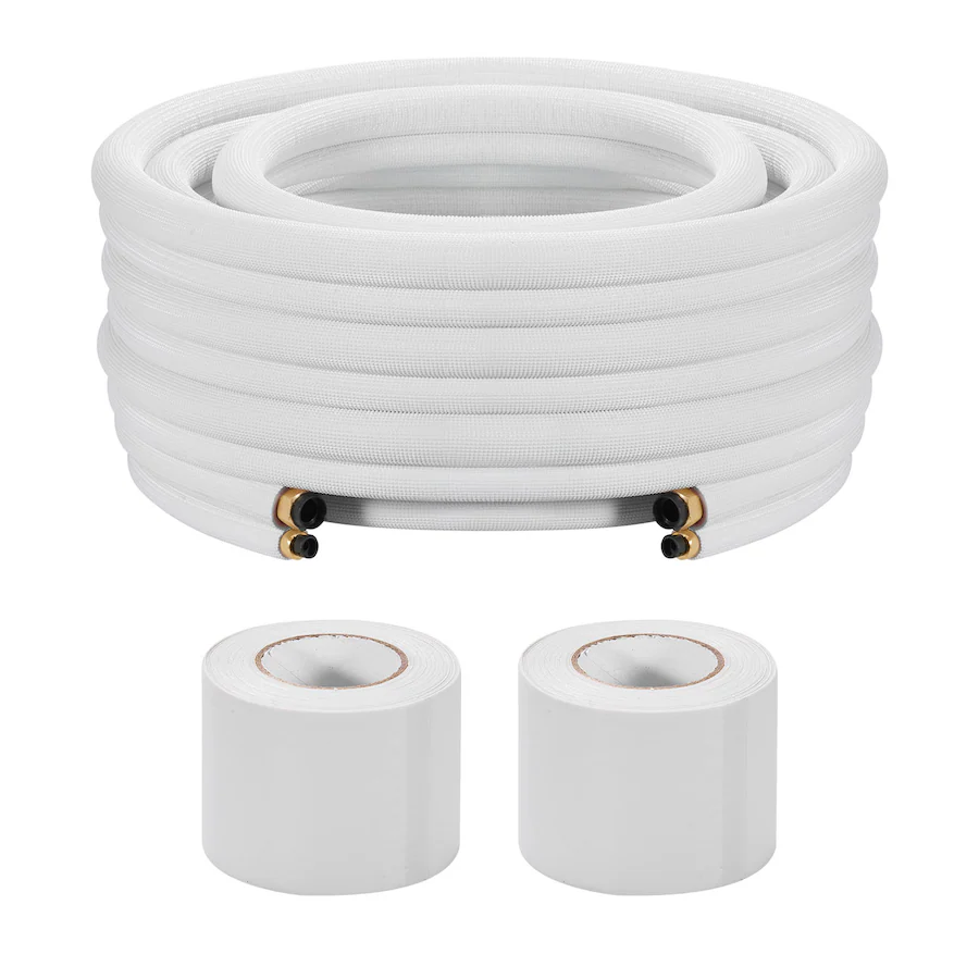 Isulated Coil VEVOR 100ft Mini Split Line Set, 1/4” & 1/2” OD AC Copper Tubing Pipe ...