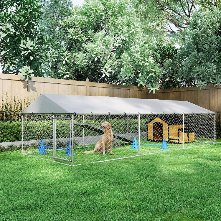 Alt View 2. PULUZ - 20' x 7.5' x 5' Dog Kennel Outdoor for Large Dogs with Waterproof Roof.