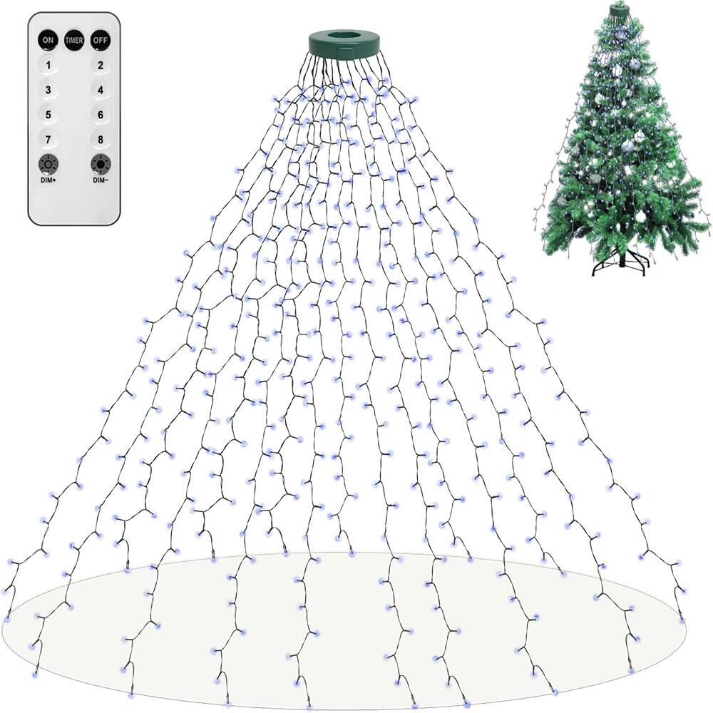 PARKER SLATER - 6.6FT x 16 Lines Fairy Lights with Remote Control & Timer for Christmas Tree - White-400LED