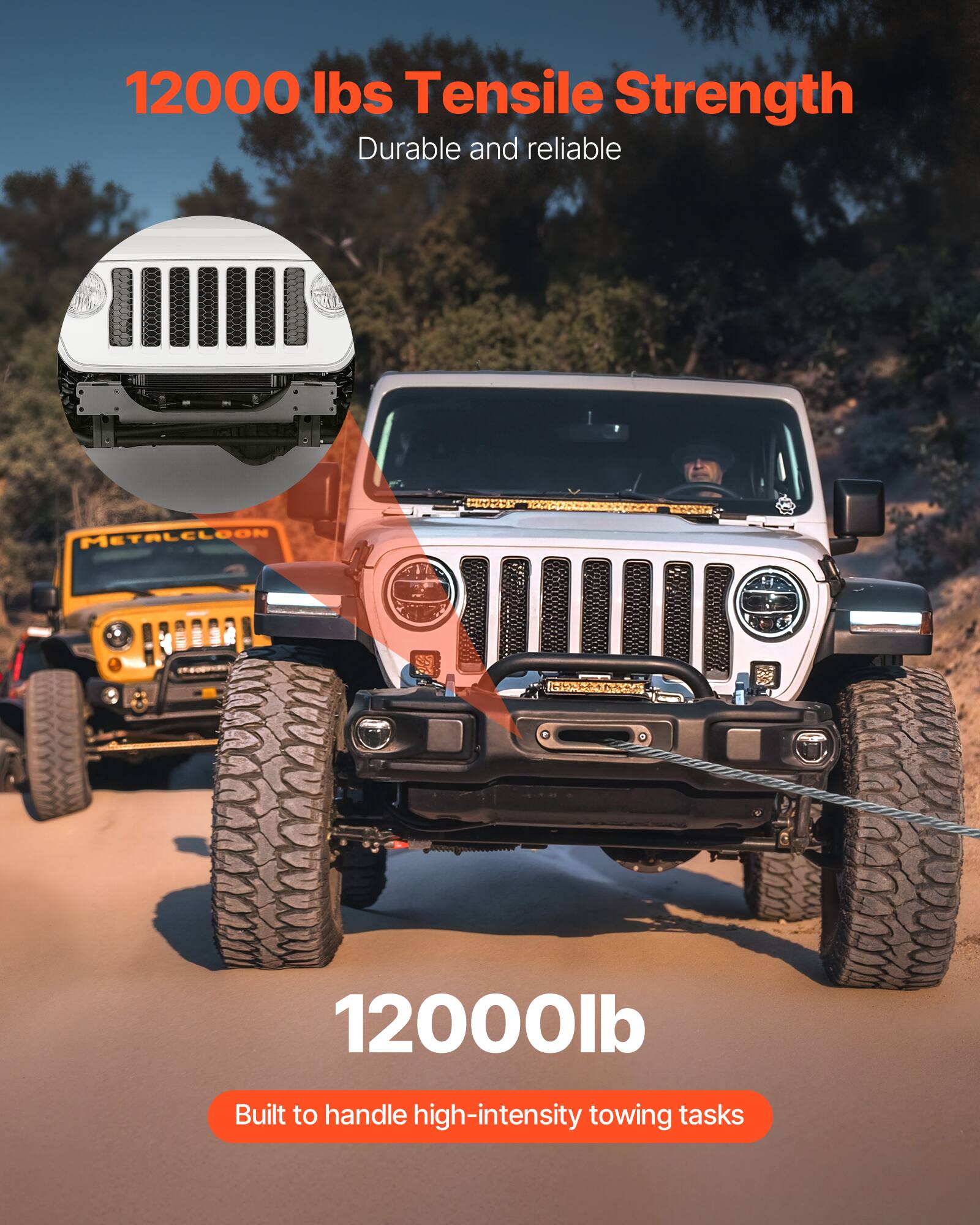 12000 lbs Tensile Strength  
Durable and reliable  

12000lb  
Built to handle high-intensity towing tasks