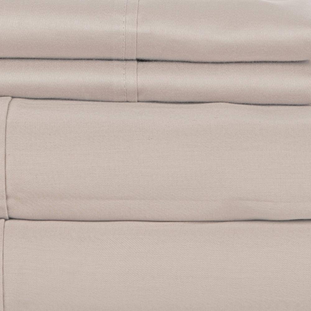 Alt View 2. Castle Hill London - Castle Hill London 410 Thread Count Cotton Sateen Sheet Set Deep Pocket - Queen, Ash - Ash.