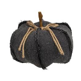 BreeBe - Chevron Pumpkin - 7.5" dia x 5.5"H - Dark Gray
