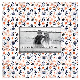 Fan Creations - Edmonton Oilers 10'' x 10'' Floral Pattern Frame - Multicolor