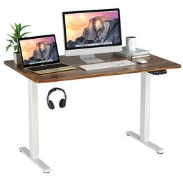 Costway - 48" x 30" Electric Adjustable Standing up Desk Dual Motor w/ Controller - White,Black