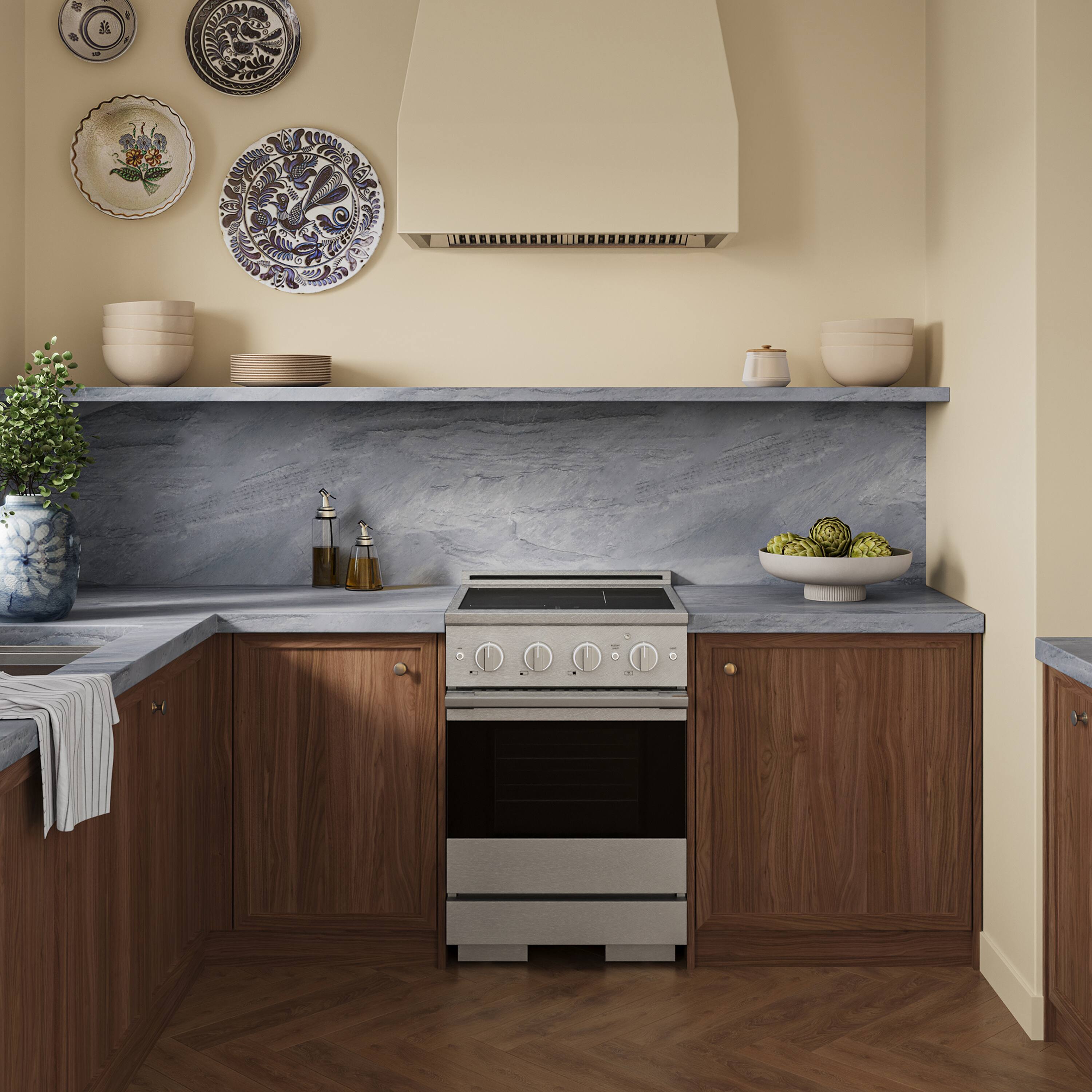 Alt View 2. ZLINE - 24 in. 3.2 cu. ft. Marino Freestanding Induction Range with 3 Burners and Convection Oven in Satin Stainless Steel - Satin Stainless Steel.