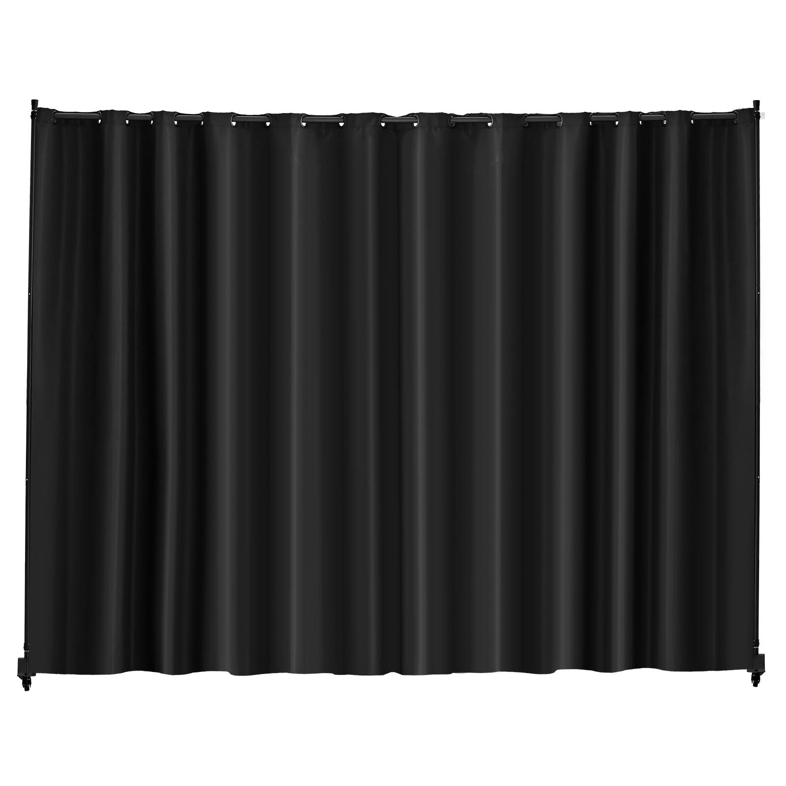 VEVOR - Room Divider, Portable Panel Room Divider with Wheels Curtain Divider Stand, Freestanding Room Divider Privacy Screen - Black