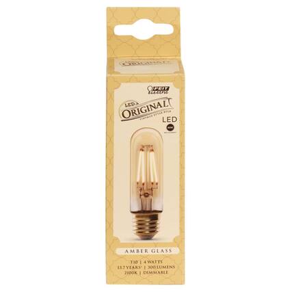 ORCInAr FEIT Electric LED ORIGINAL VINTAGE STYLE LED BULB
AMBER GLASS
T10 | 4 WATTS | 13.7 YEARS | 300 LUMENS | 2100K | DIMMABLE