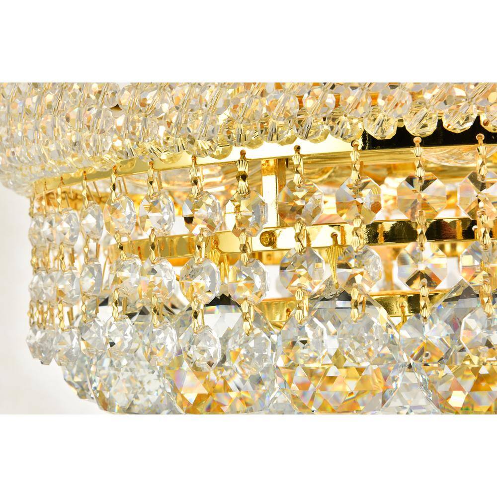 Back. Elegant Lighting - Primo 6 light Gold Flush Mount Clear Royal Cut Crystal - Gold.