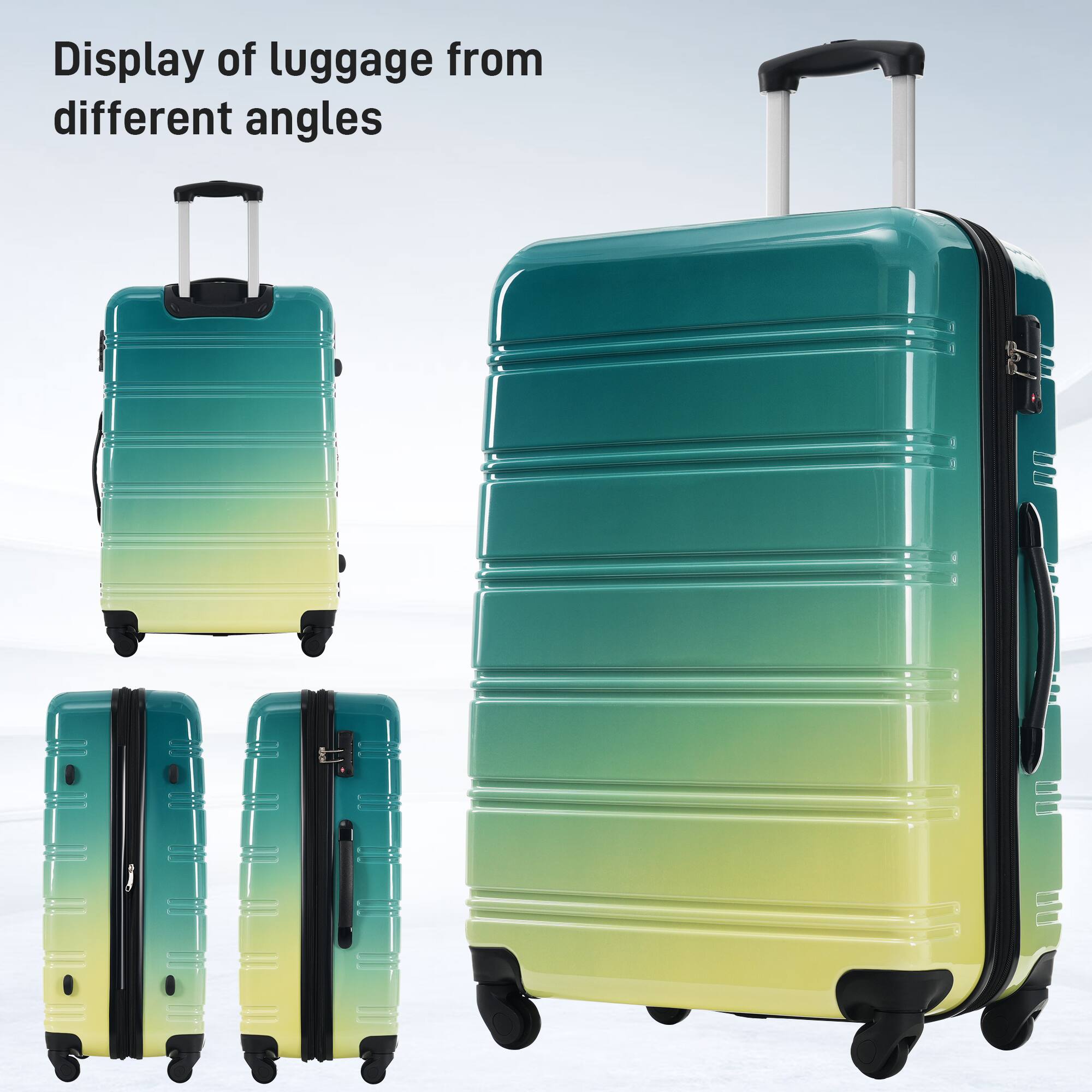 Display of luggage from different angles