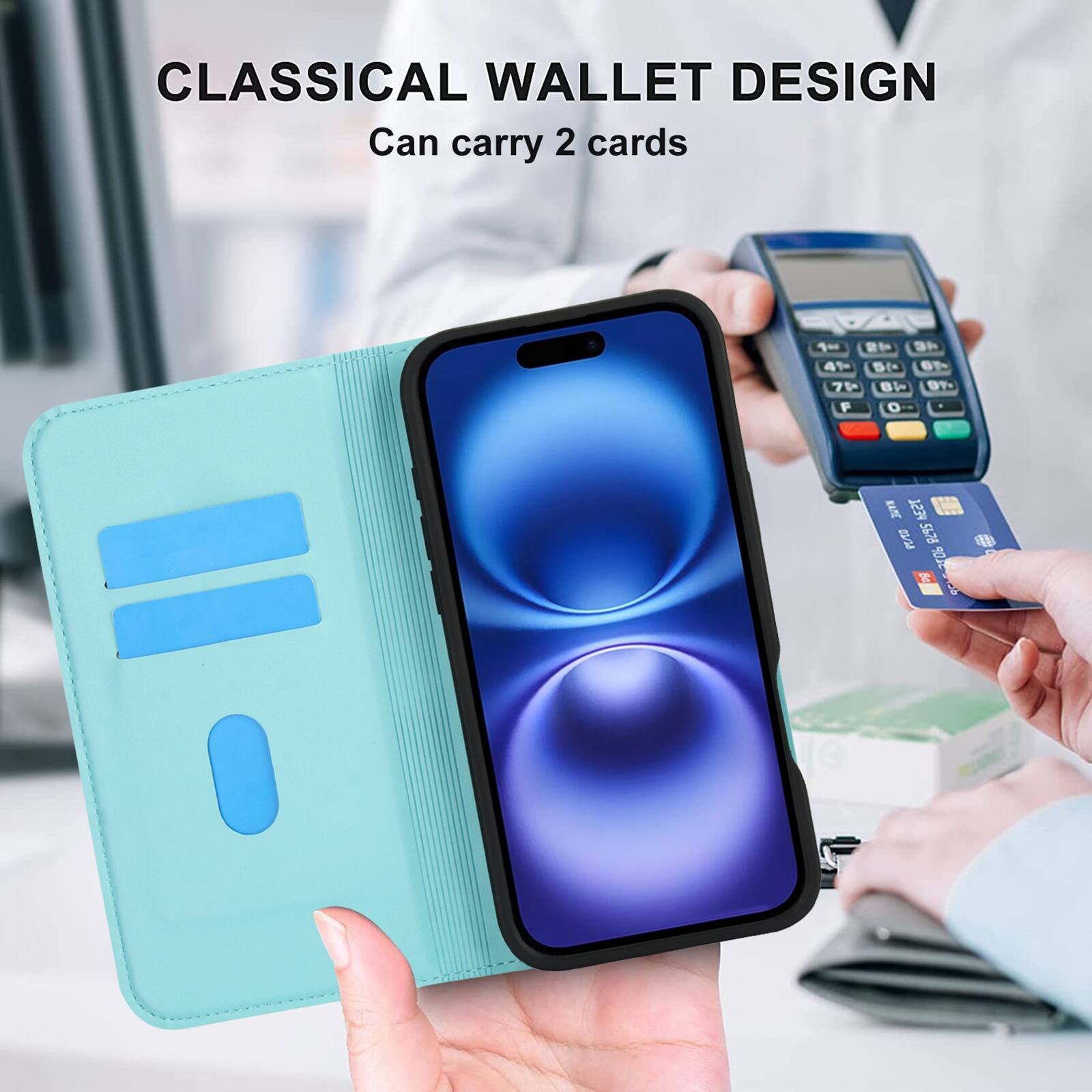 CLASSICAL WALLET DESIGN  
Can carry 2 cards
