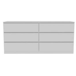 TuHome - Asteria 6 Drawer Double Dresser, Metal Handles - White