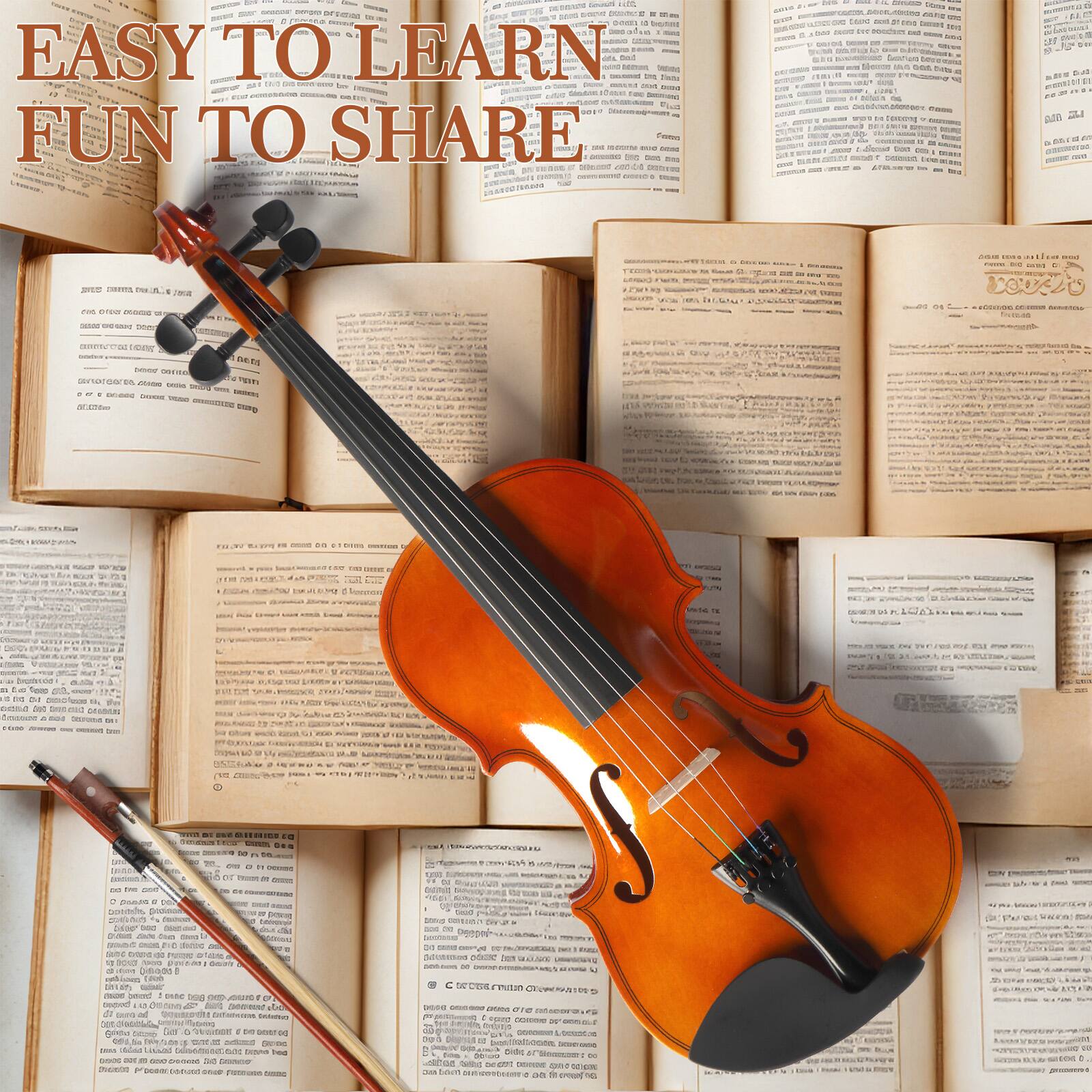 Alt View 2. Winado - 1/4 Size Acoustic Violin Fiddle Set + Case Bow Rosin for Students Beginners.