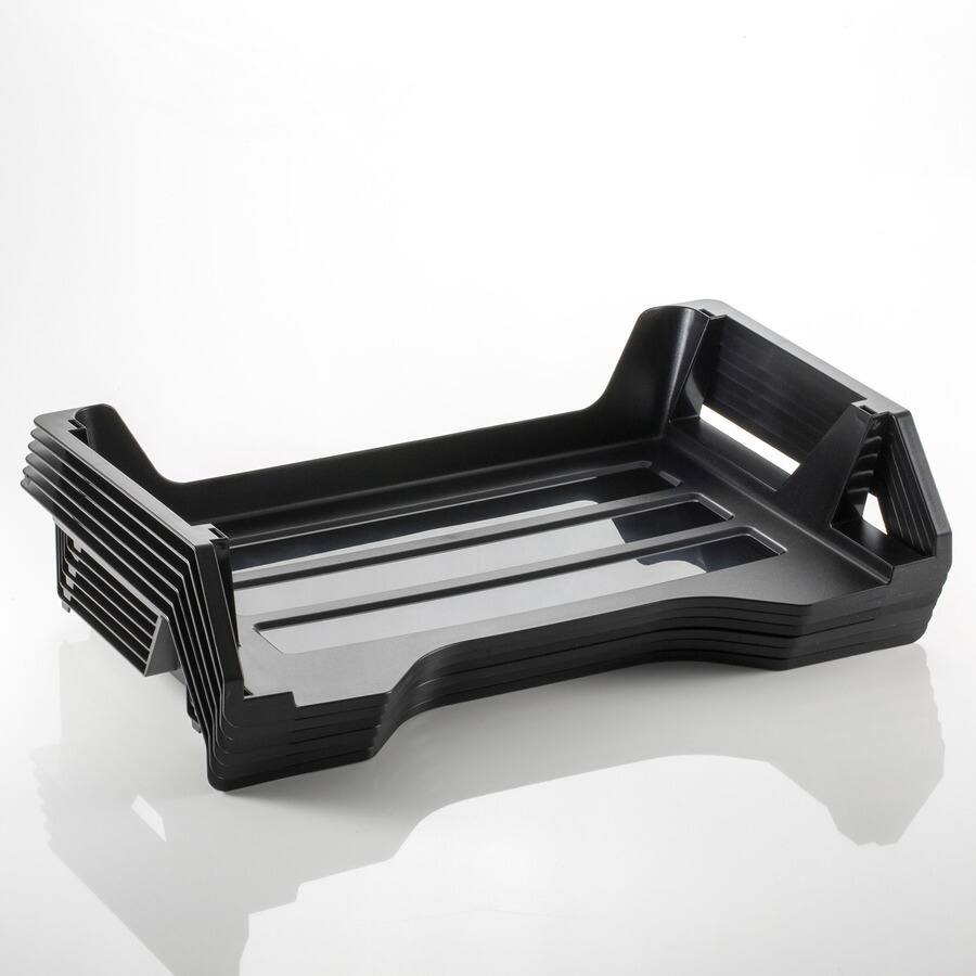 Left. Officemate - Officemate Achieva Side Loading Letter Trays - 6 Tiers - 15" Height x 15.12" Width x 8.88" Depth - Compact Stackable Han.