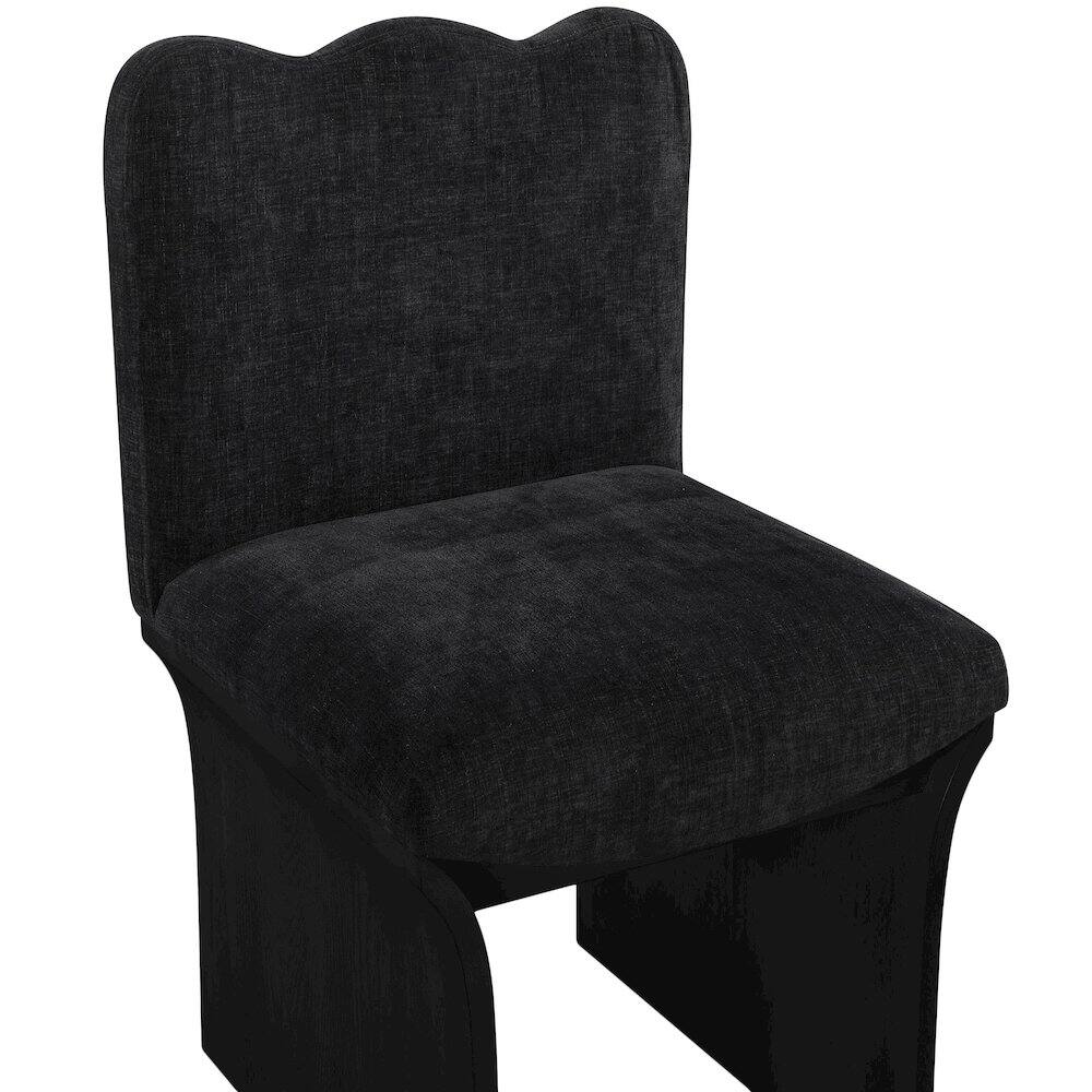 Alt View 4. Meridian Furniture - Shaw Black Chenille Fabric Upholstered Dining Chair - Black.