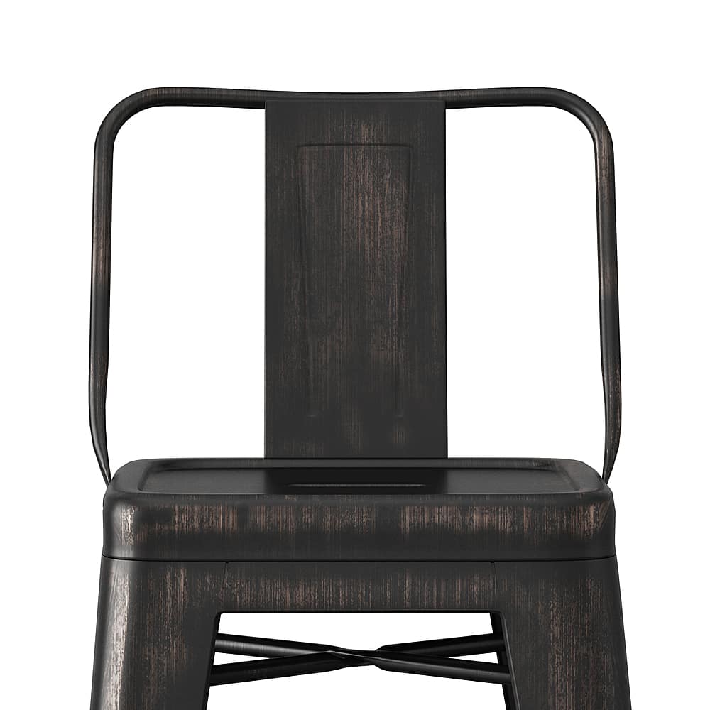 Alt View 13. Simpli Home - Rayne Industrial Metal 24 inch Counter Height Stool (Set of 2) in Distressed Black - Distressed Black.