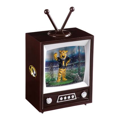 Front. Evergreen Enterprises - Missouri Tigers 8" Vintage TV Water Globe Lantern with Mascot - Brown.