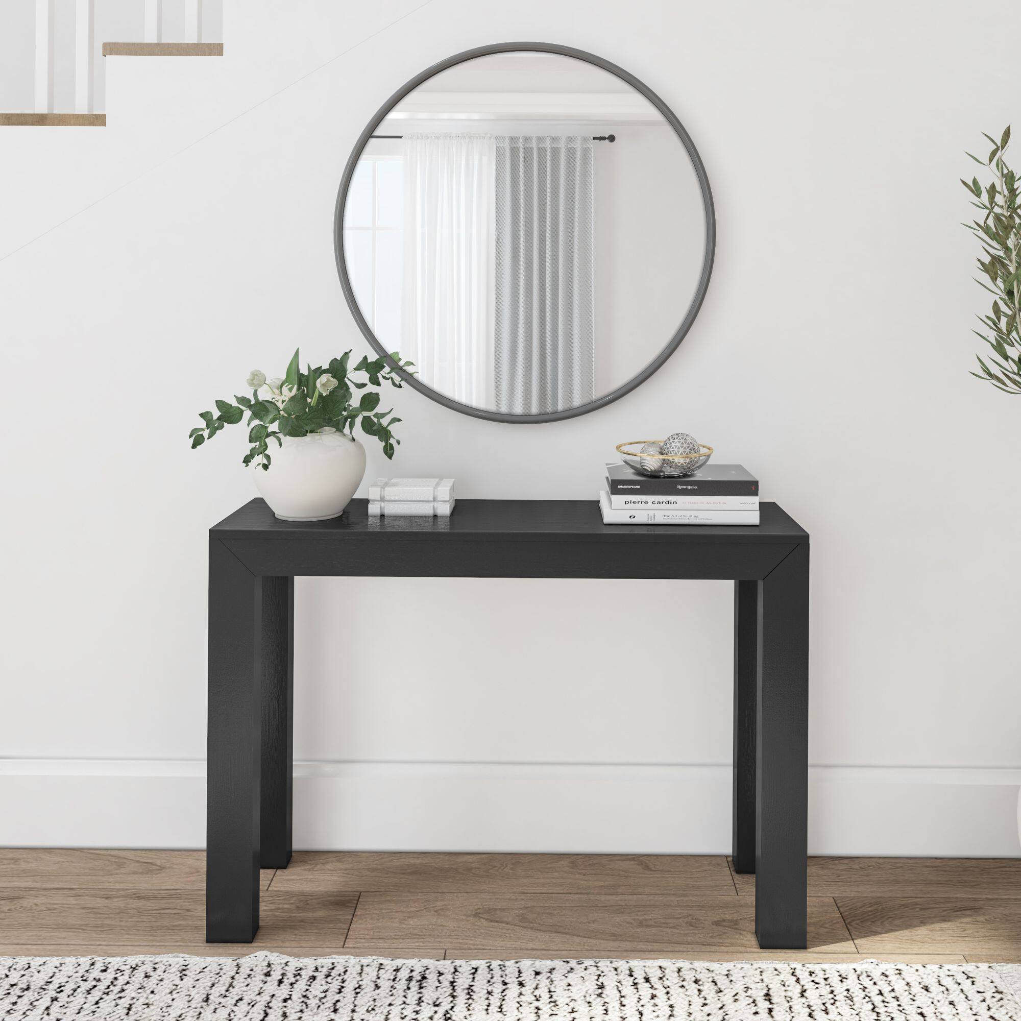 Alt View 1. Plank+Beam - Modern Console Table - 46 inches, Black - Black.