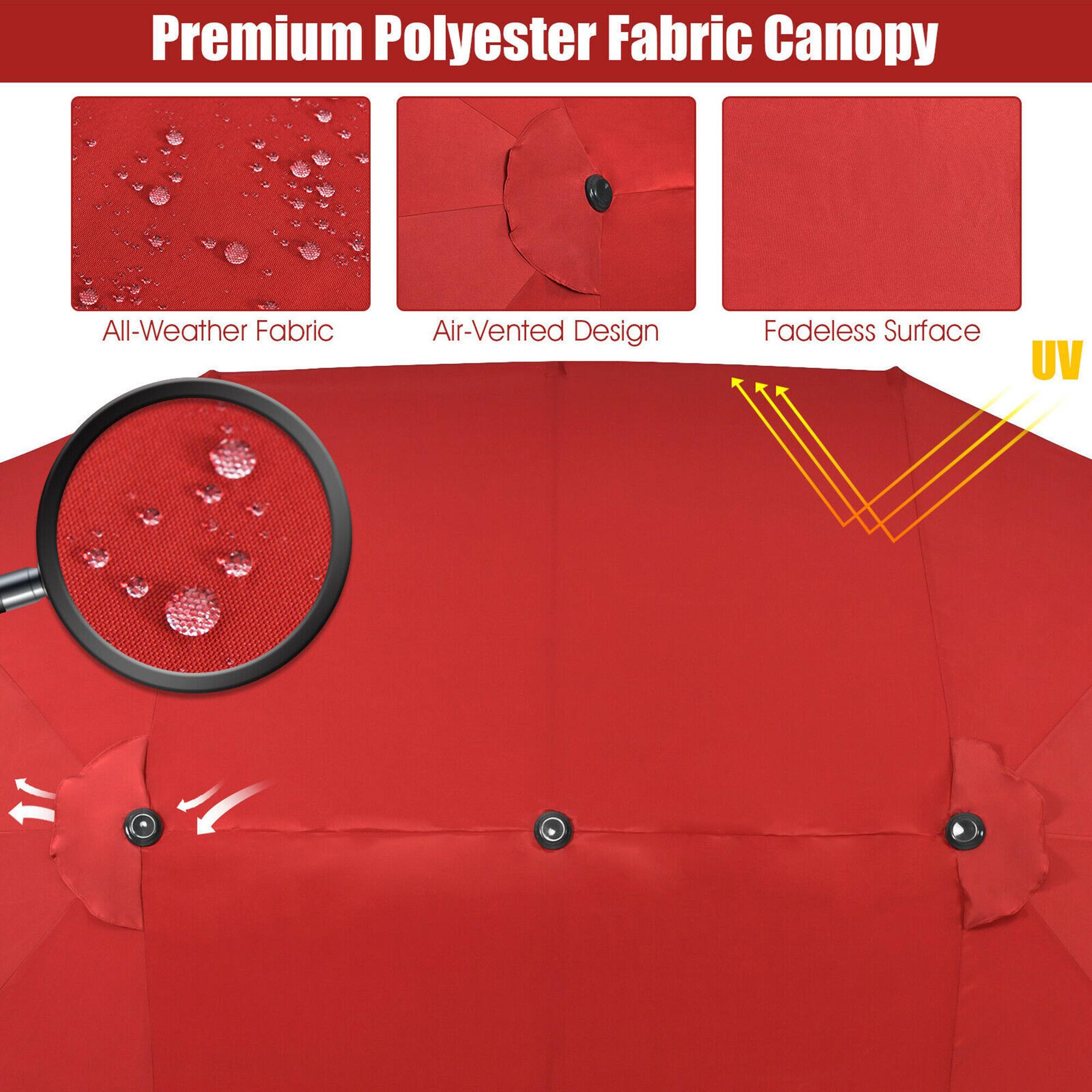 Premium Polyester Fabric Canopy, All-Weather Fabric, Air-Vented Design, Fadeless Surface, UV