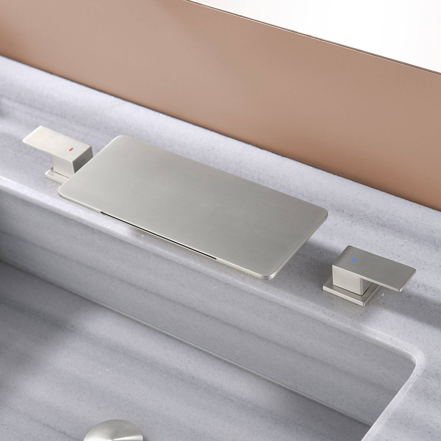 Alt View 1. Boyel Living - Brushed Faucet SUS304 Waterfall Spout cUPC Quick Connect Temporary Shelf - Brushed Nickel.