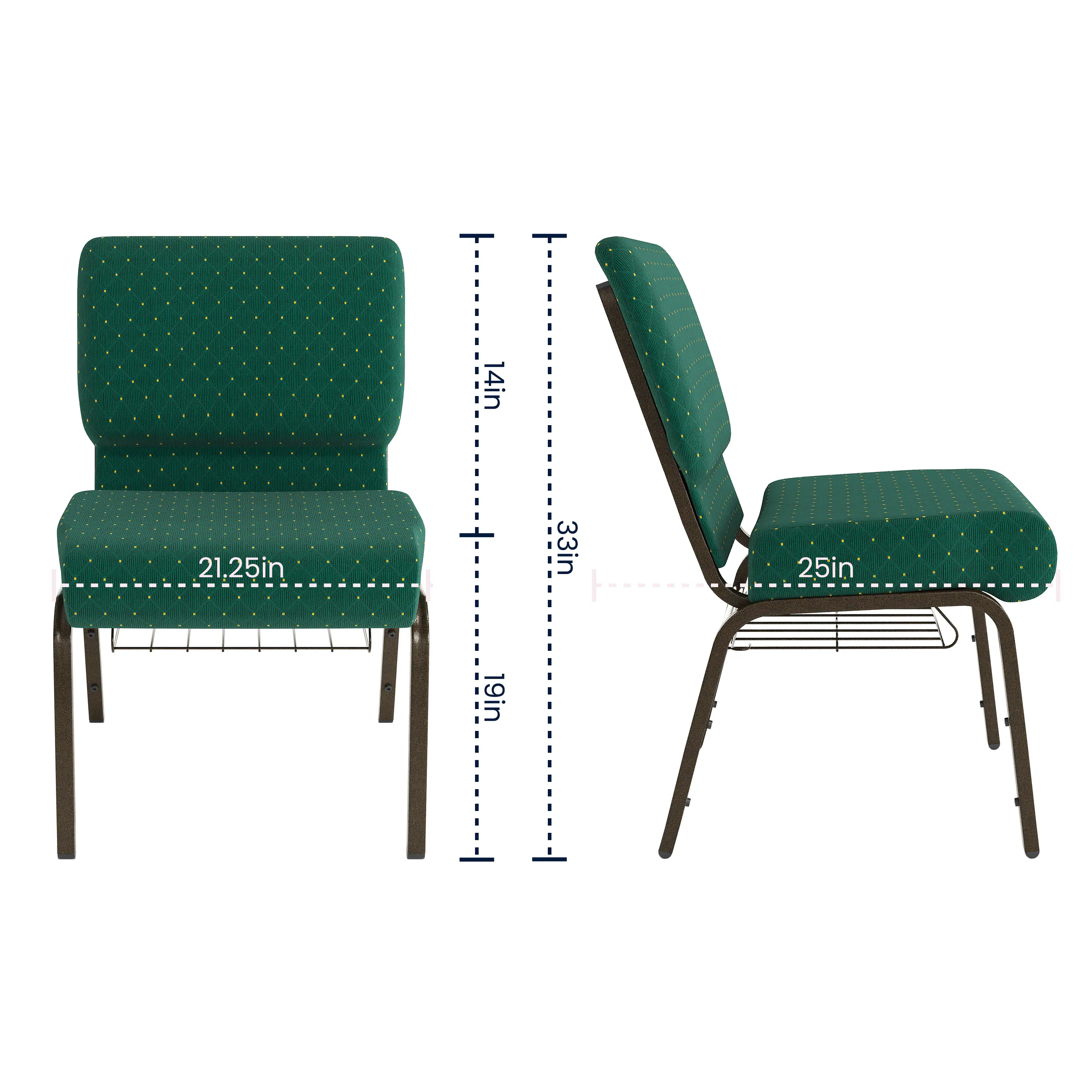 14in x 21.25in x 33in x 25in x 19in