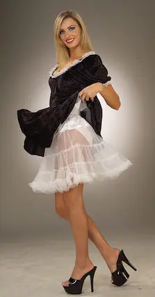 Front. Forum Novelties - 19" White Crinoline Mini Tutu Petticoat Costume Adult Standard - White.