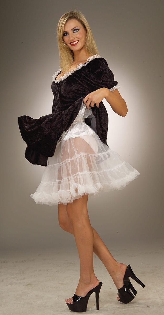 Front. Forum Novelties - 19" White Crinoline Mini Tutu Petticoat Costume Adult Standard - White.
