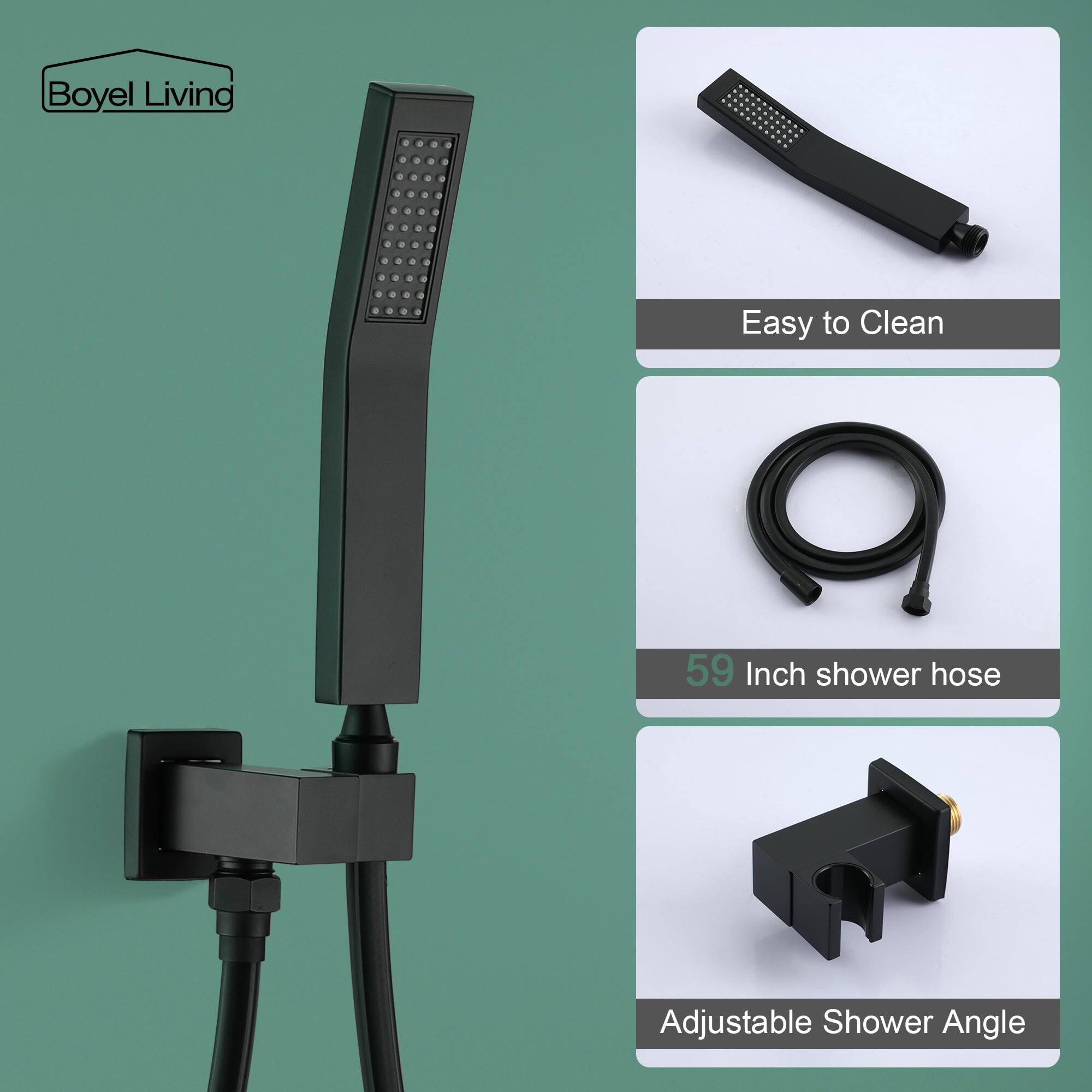Boyel Living, Easy to Clean, 59 Inch shower hose, Adjustable Shower Angle