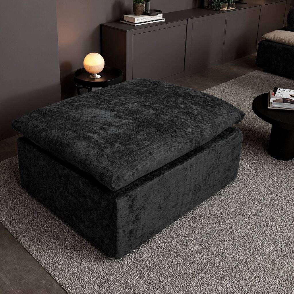 Left. Roomtec - Modular Ottoman  for Living Room - Black.