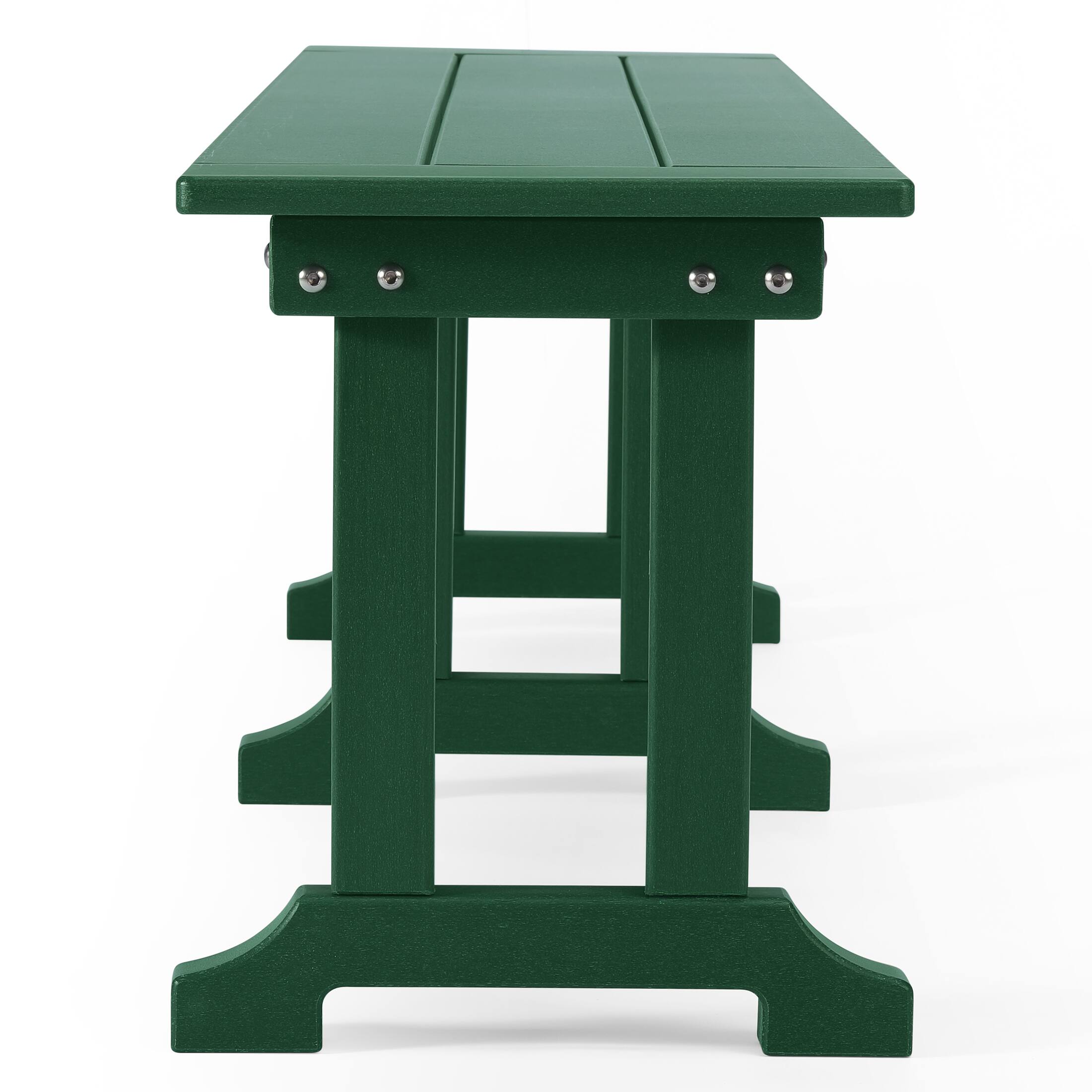 Left. WestinTrends - WestinTrends Malibu 65" Outdoor Patio Trestle Dining Bench - Dark Green.