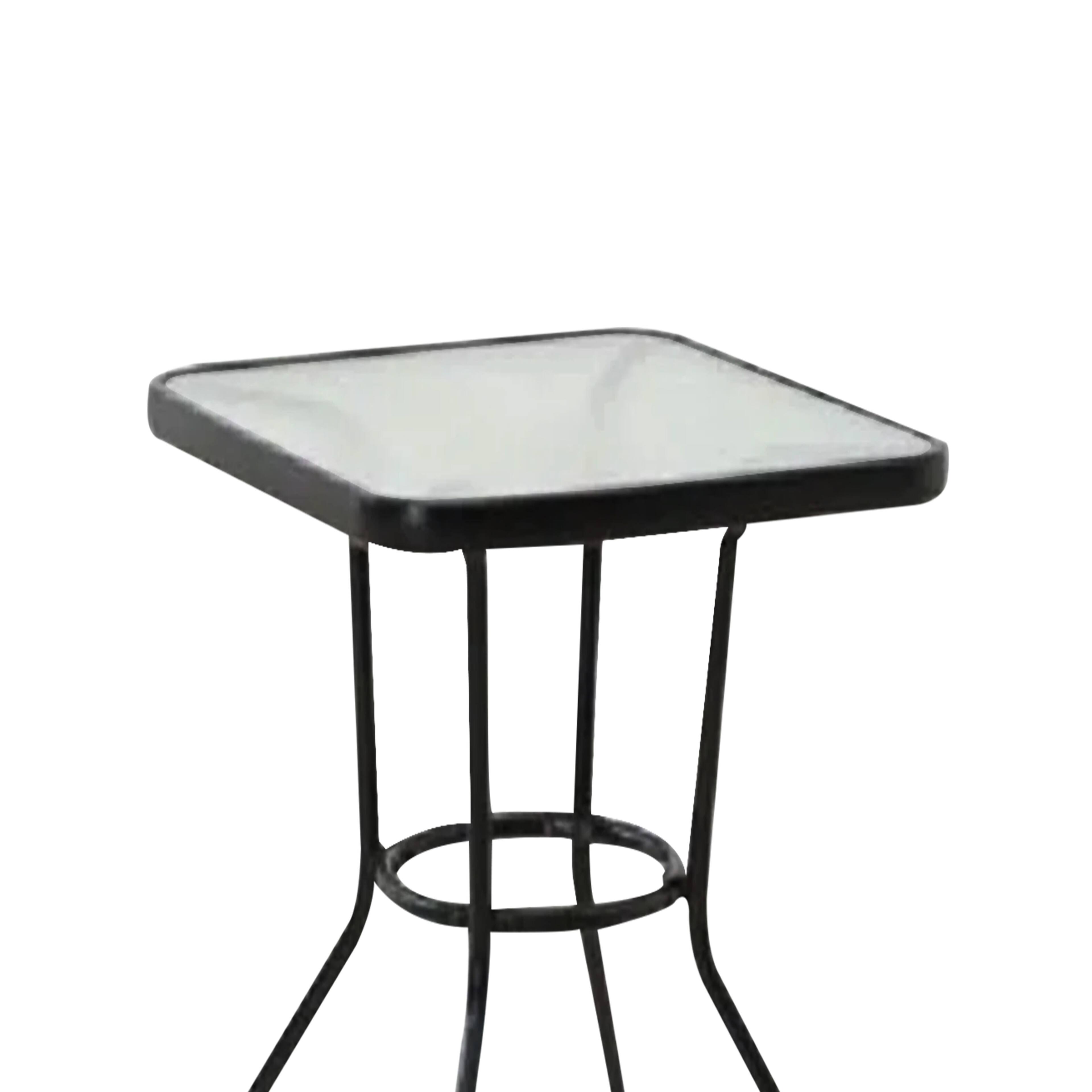 Alt View 5. Four Seasons Courtyard - Four Seasons Courtyard Sunny Isles Tempered Glass Top Patio Dining Table, Black - Black.