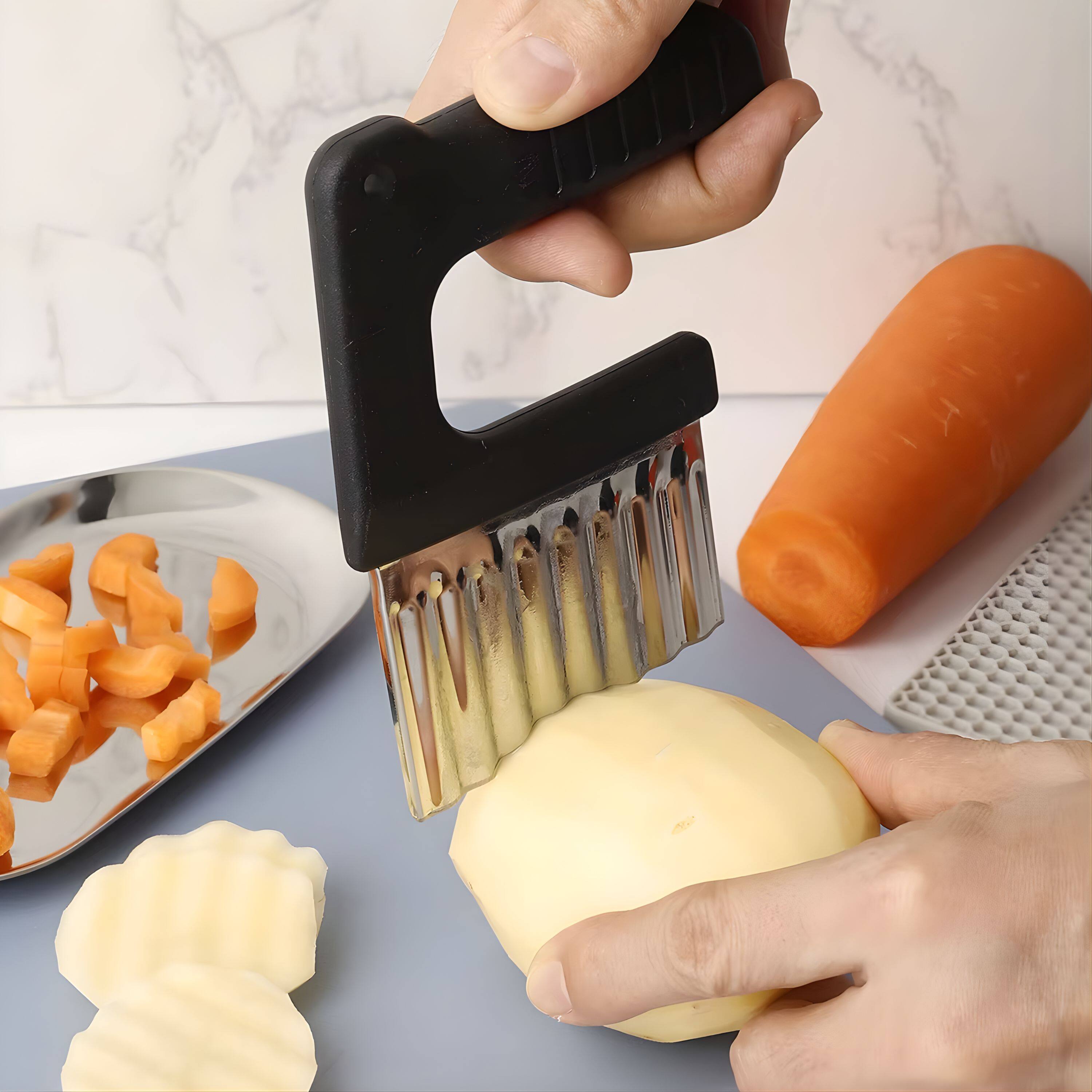 Alt View 6. Kitcheniva - Crinkle Cutter with Plastic Handle, Black, 1 Pcs.