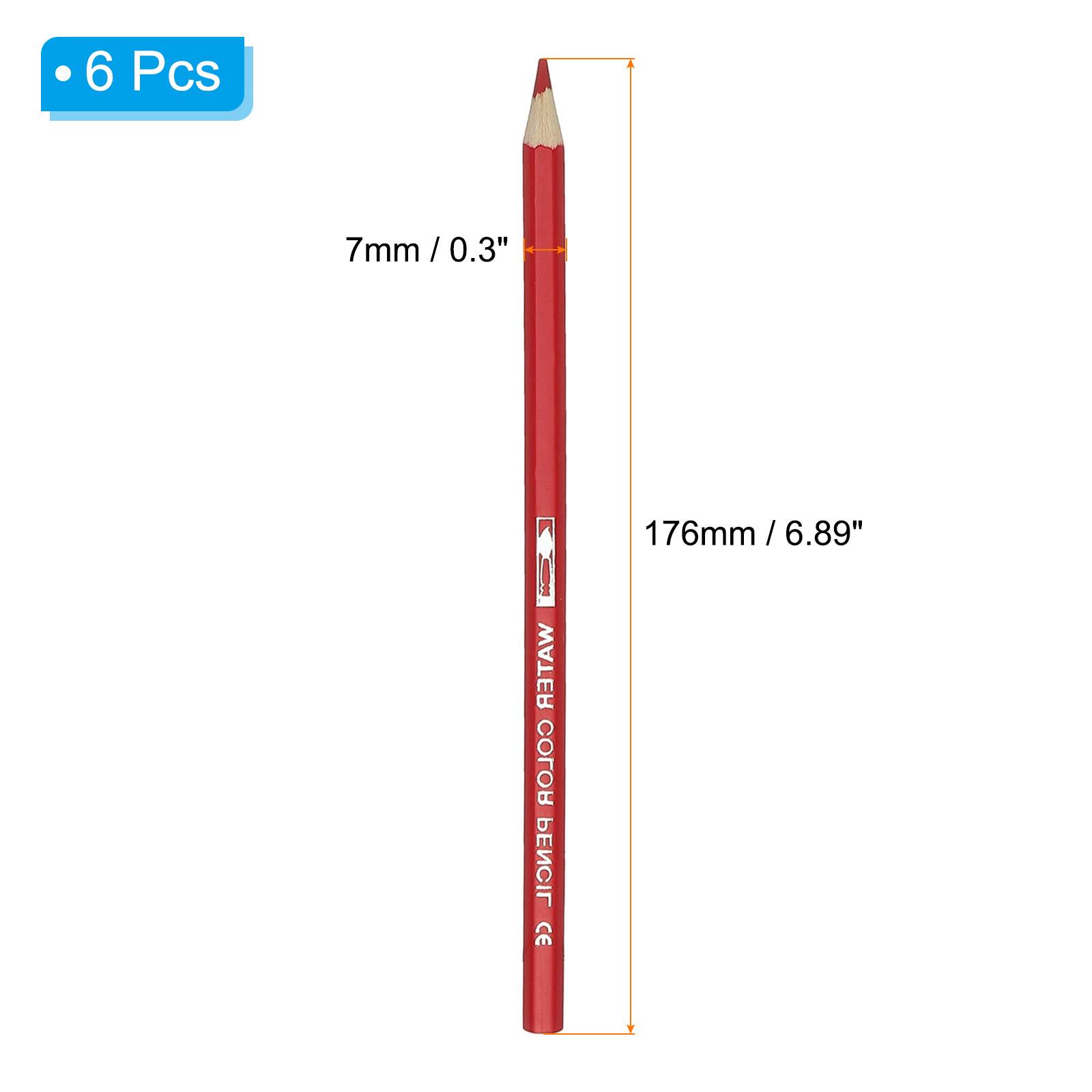 6 Pcs 7mm / 0.3" 176mm / 6.89" WATER COLOR PENCIL
