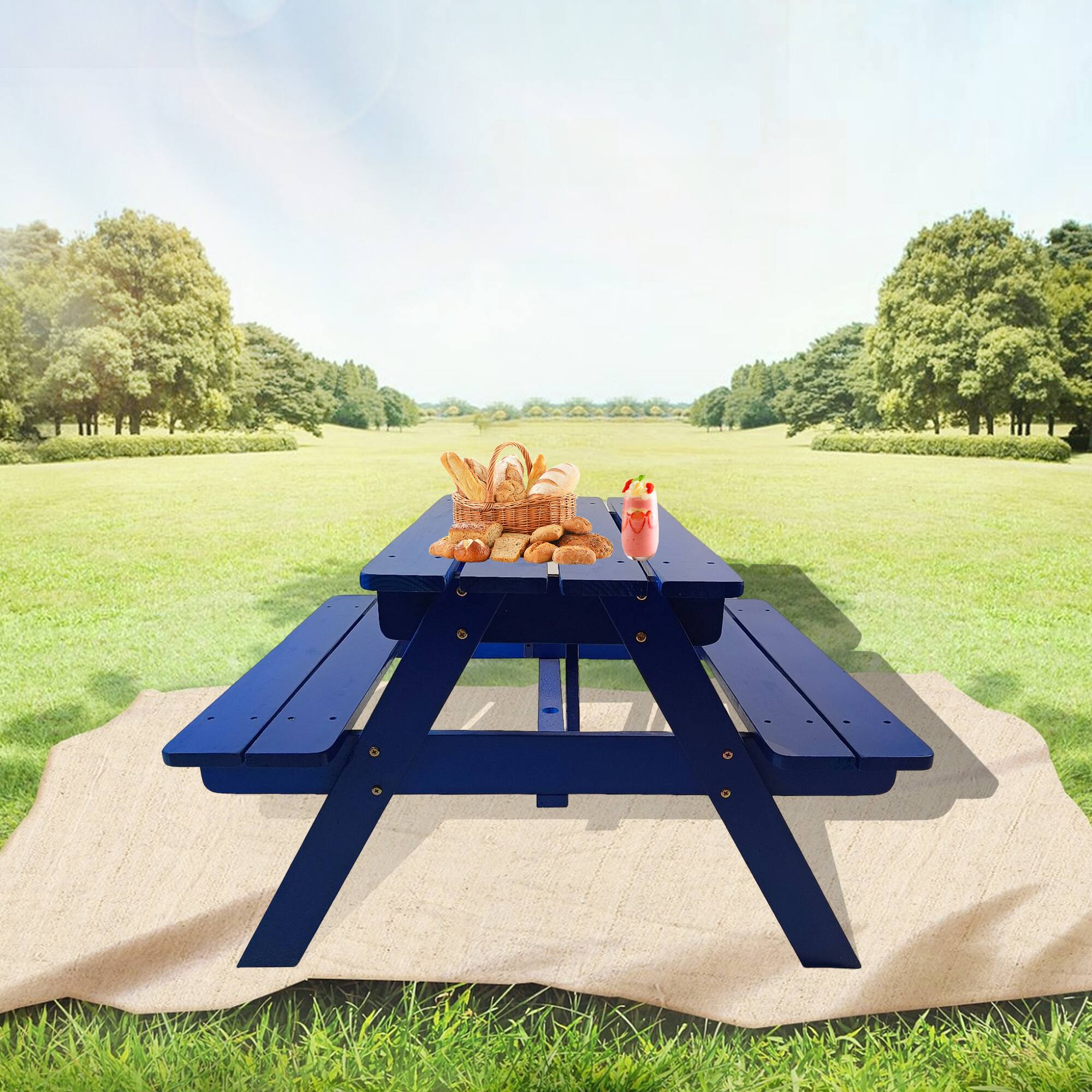 Front. APRILSOUL - Children's dining tables and chairs - Blue.