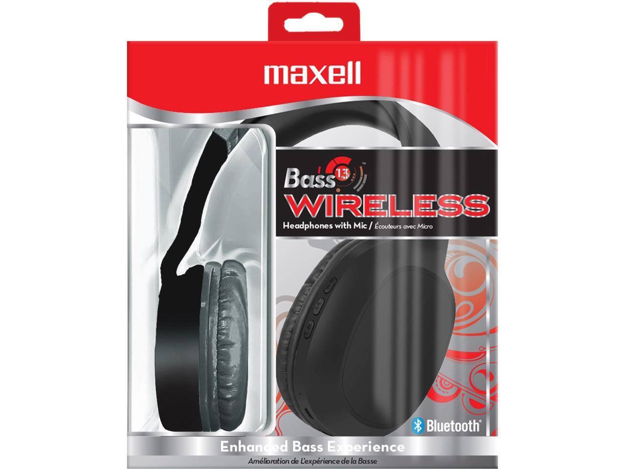 maxell Bass 13 WIRELESS Headphones with Mic / Écouteurs avec Micro Bluetooth Enhanced Bass Experience / Amélioration de l'expérience de la Basse