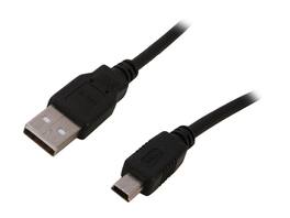 Nippon Labs - MINIUSB-6 6 ft. USB 2.0 Type A Male to USB Type B Adapter Male Cable, Black