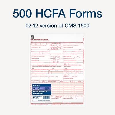 500 HCFA Forms  
02-12 version of CMS-1500  

Health Insurance Claim Form  
CMS-1500  

CTOPS  
Health Insurance Claim Form  
CMS-1500