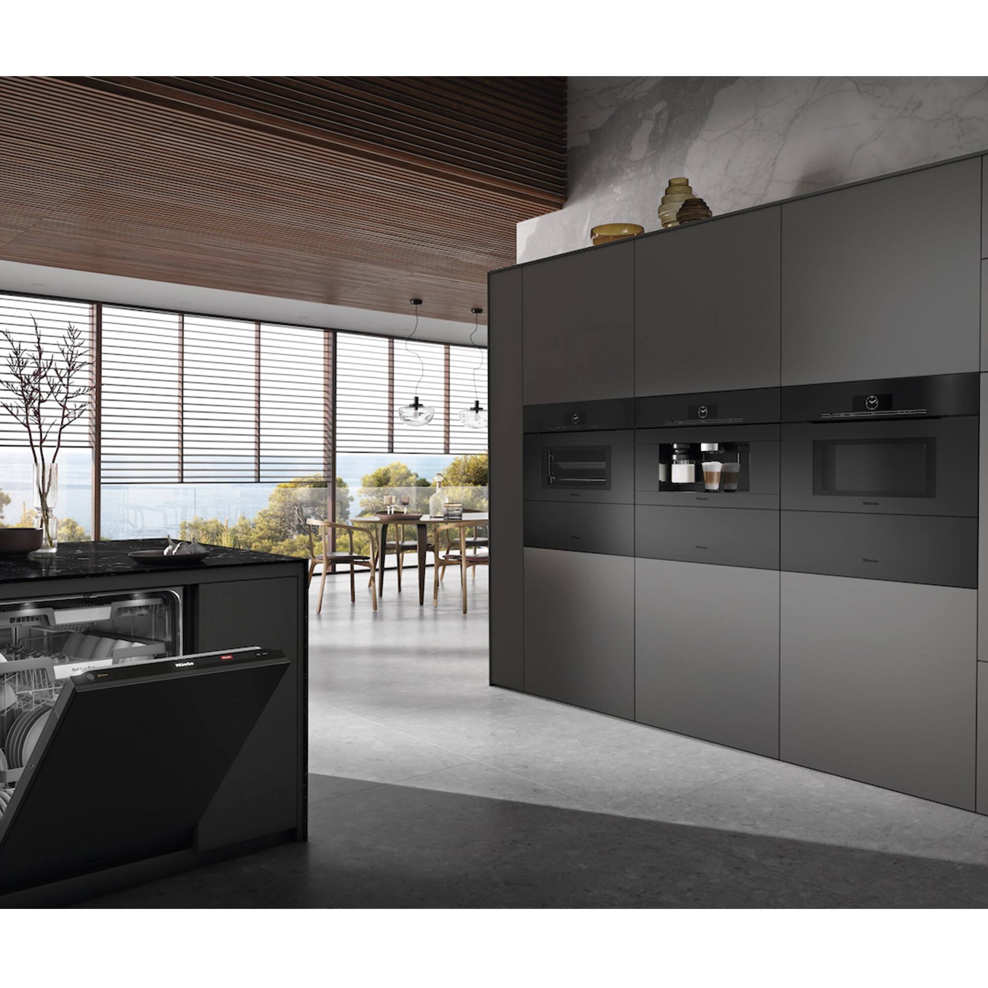 Angle. Miele - DGC 7870 X MB 30" Built-In Combi-Steam Electric Oven - Black.