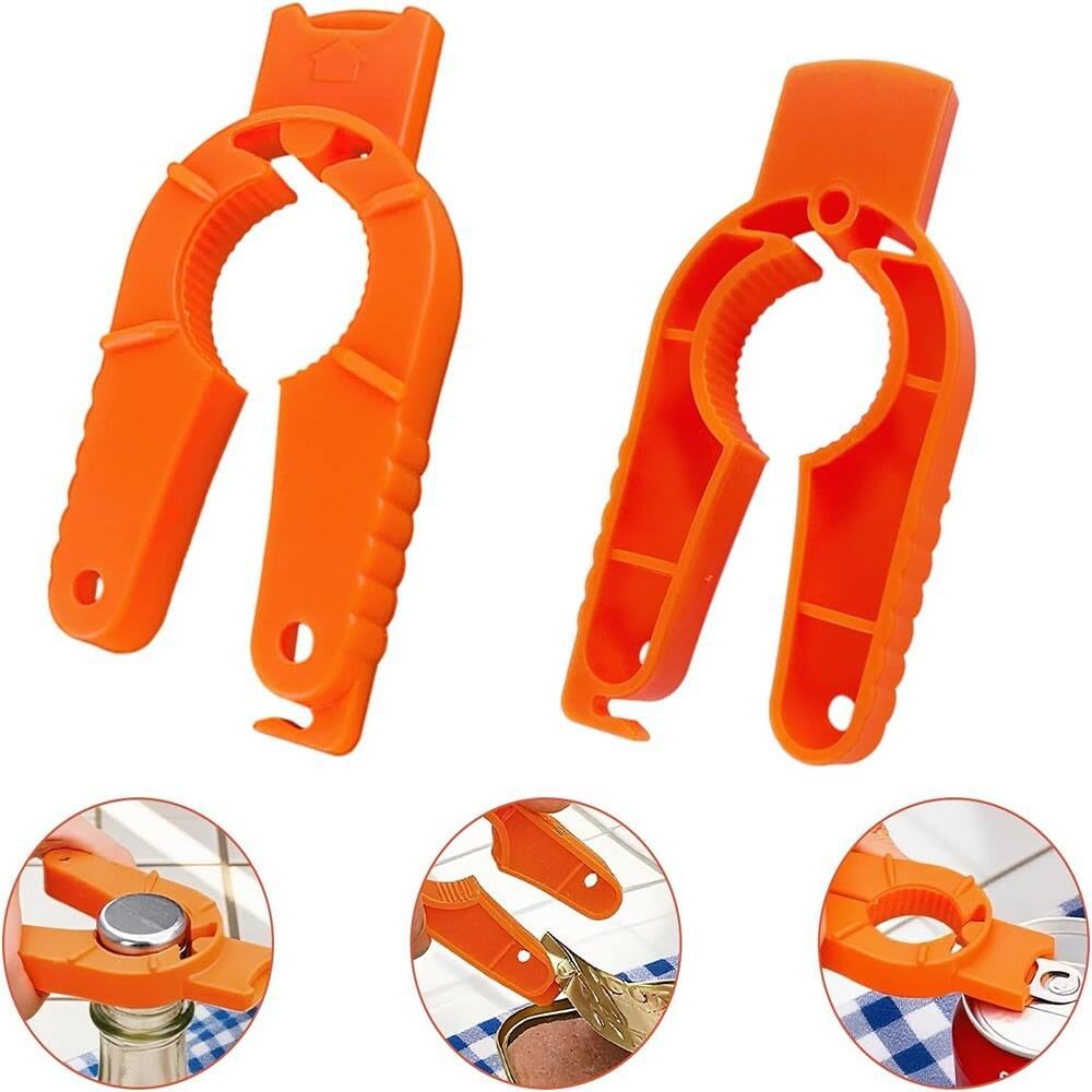 Left. PARKER SLATER - 3-Pack Can & Bottle Opener, Easy Grip, for Weak Hands, Blue/Orange/White - Blue, Orange, White.