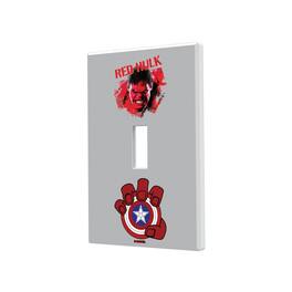 Keyscaper - Marvel Badge Hidden-Screw Light Switch Plate - Single Toggle - Red Hulk