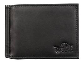 Rico Industries - Cleveland Cavaliers Genuine Black Leather Money Clip Wallet RFID Blocking - Multi