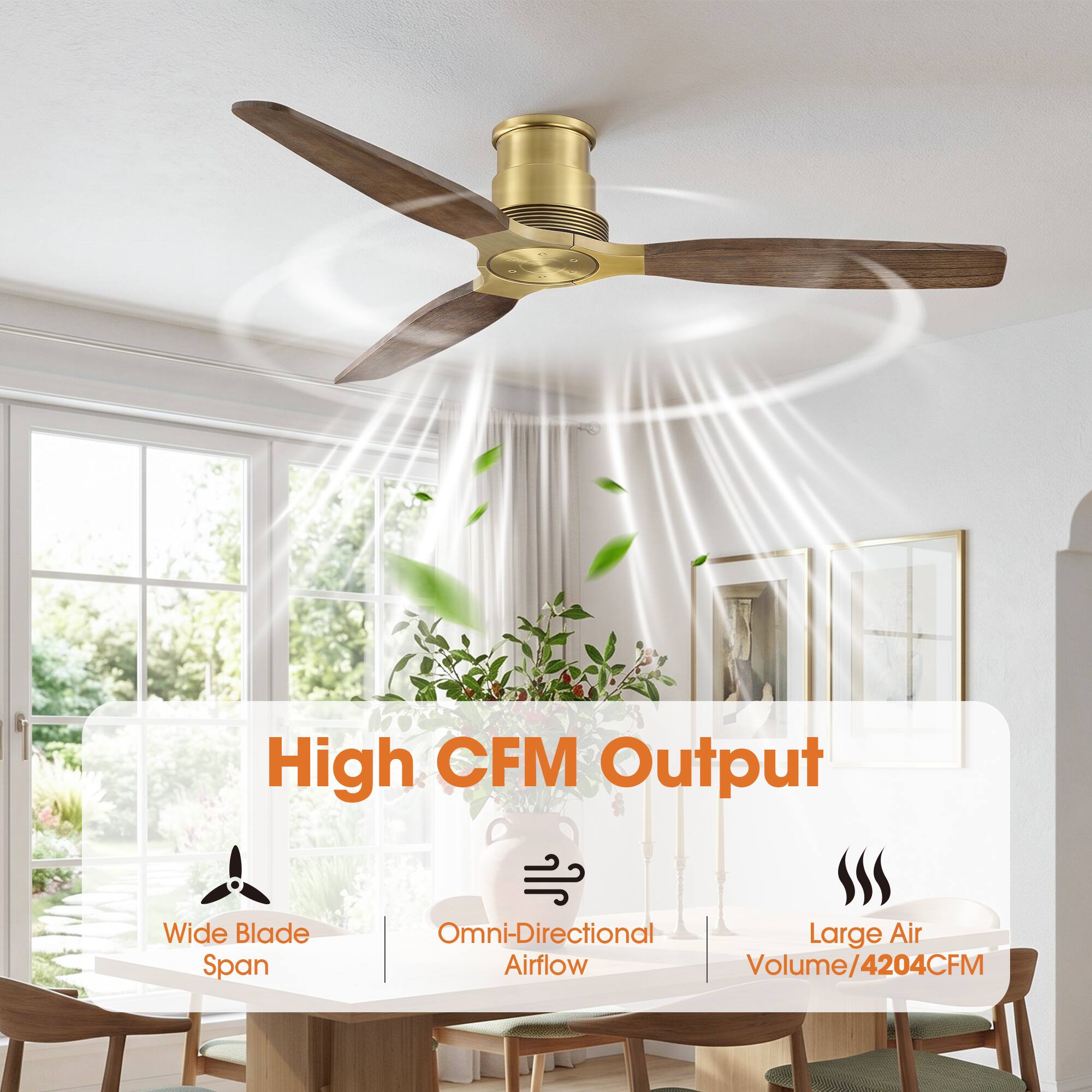 High CFM Output  
Wide Blade Omni-Directional Large Air Span  
Airflow Volume/4204CFM