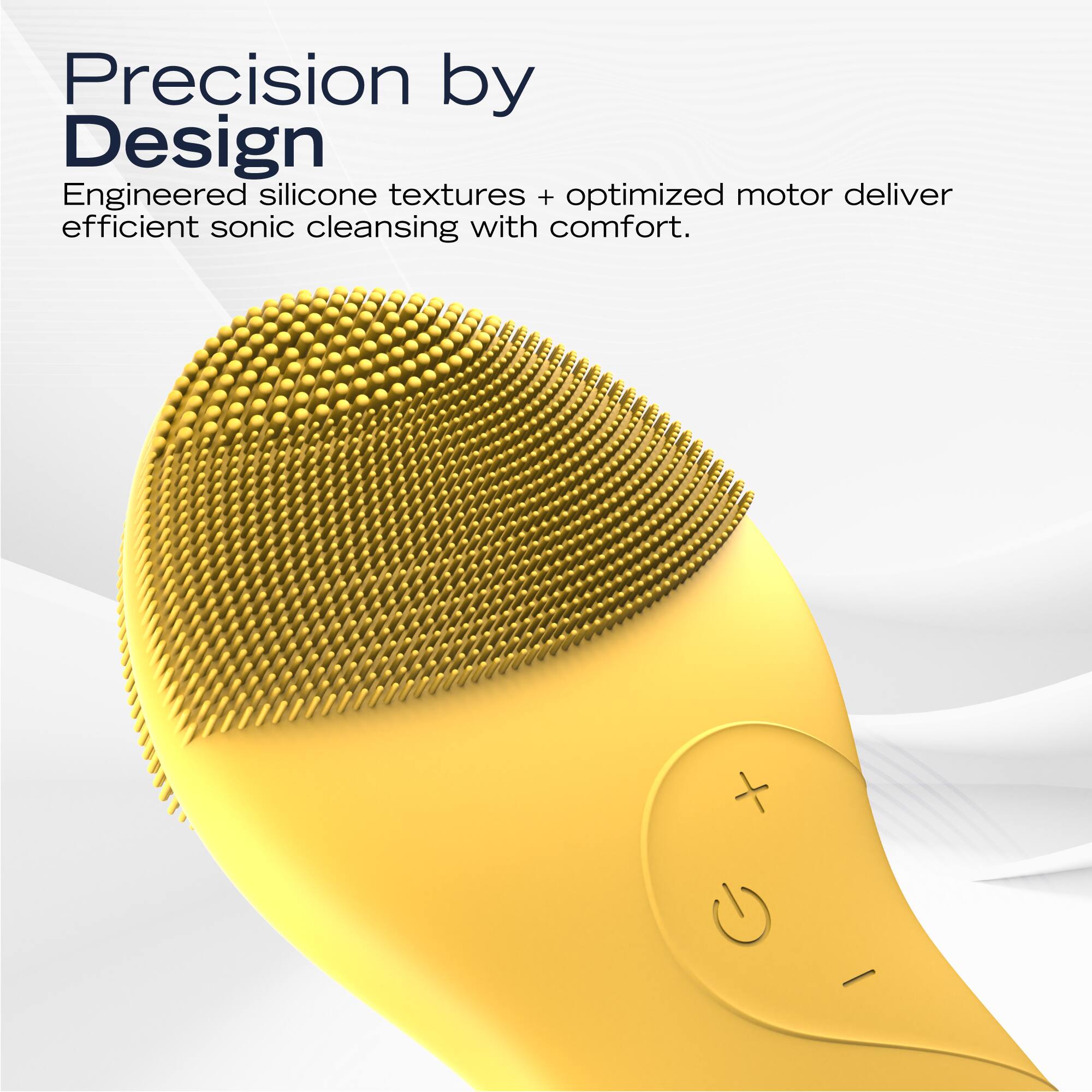 Precision by Design  
Engineered silicone textures + optimized motor deliver efficient sonic cleansing with comfort.