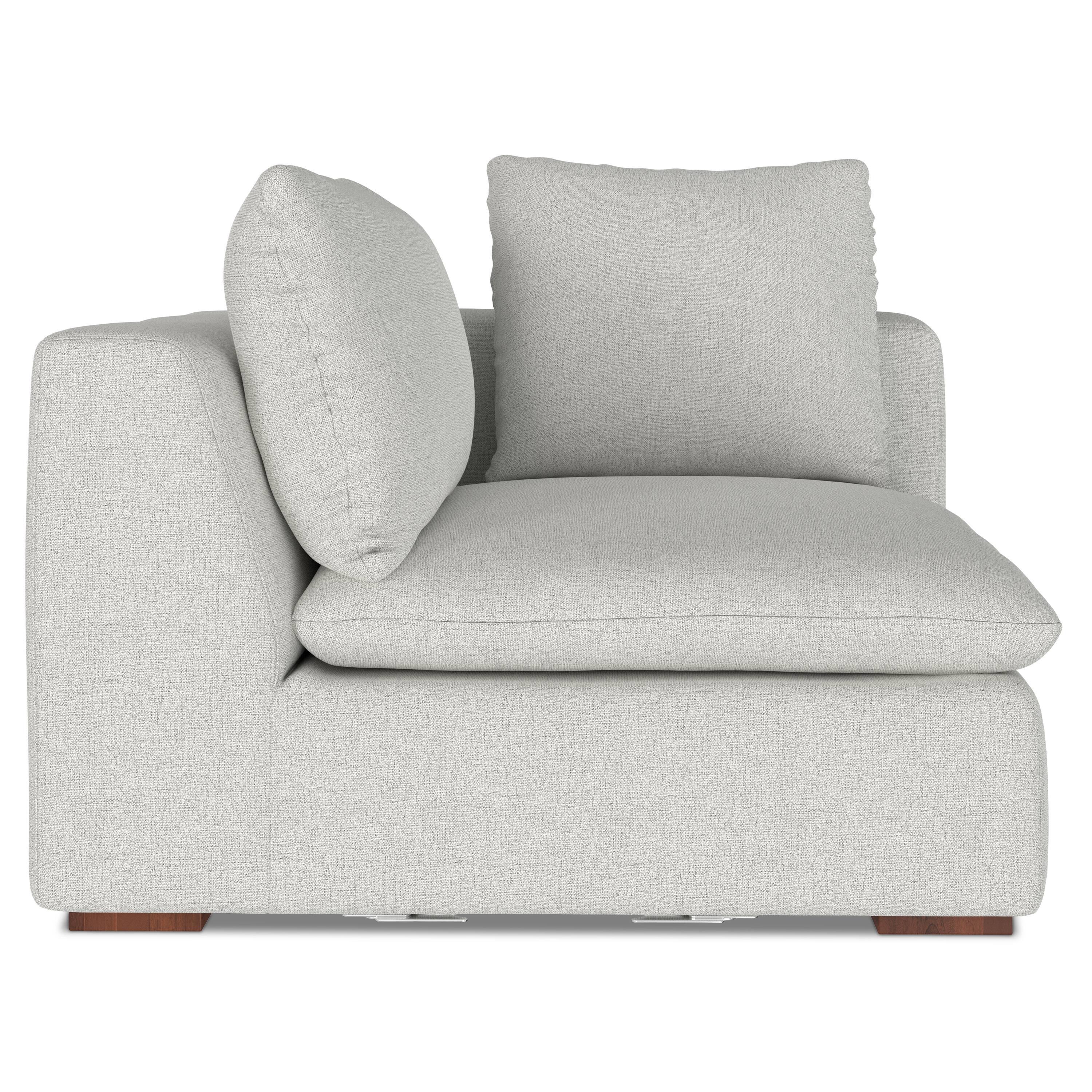 Alt View 2. Simpli Home - Jasmine Right-Arm Sofa Module in Performance Fabric - Cloud Grey.