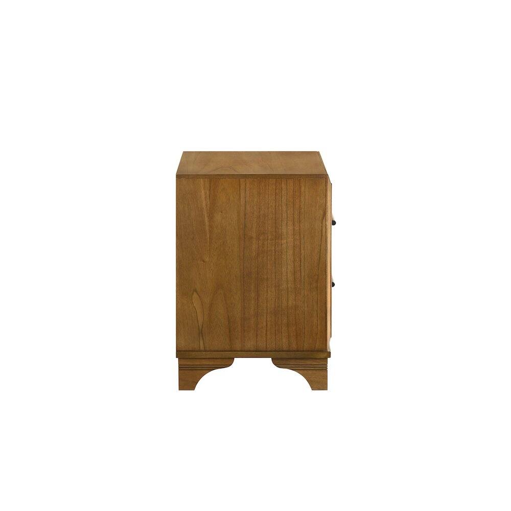 Back. New Classic Furniture - Talcott Wood 2-Drawer Nightstand in Honey/Brown - Honey.