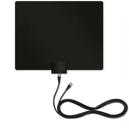 Front. Mohu - Mohu Mh-110029bb Leaf Plus Paper-thin Indoor Tv Antenna, Amplified, Uhf Vhf, 60-mile Range, Multi-directional - Black.