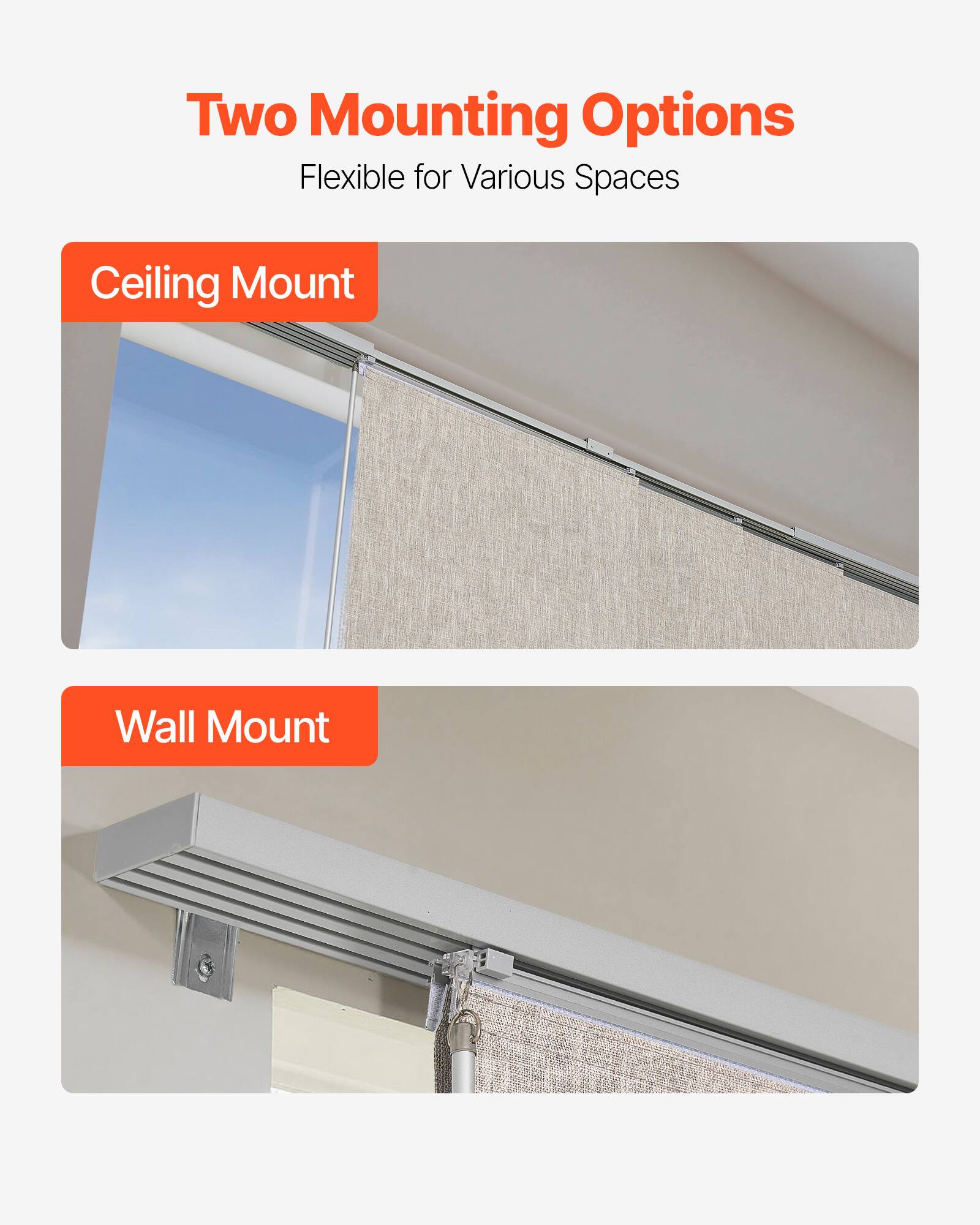 Two Mounting Options  
Flexible for Various Spaces  

Ceiling Mount  

Wall Mount