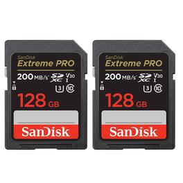 SANDISK - Extreme PRO UHS-I U3 SDXC Memory Card - 128GB, 2-Pack