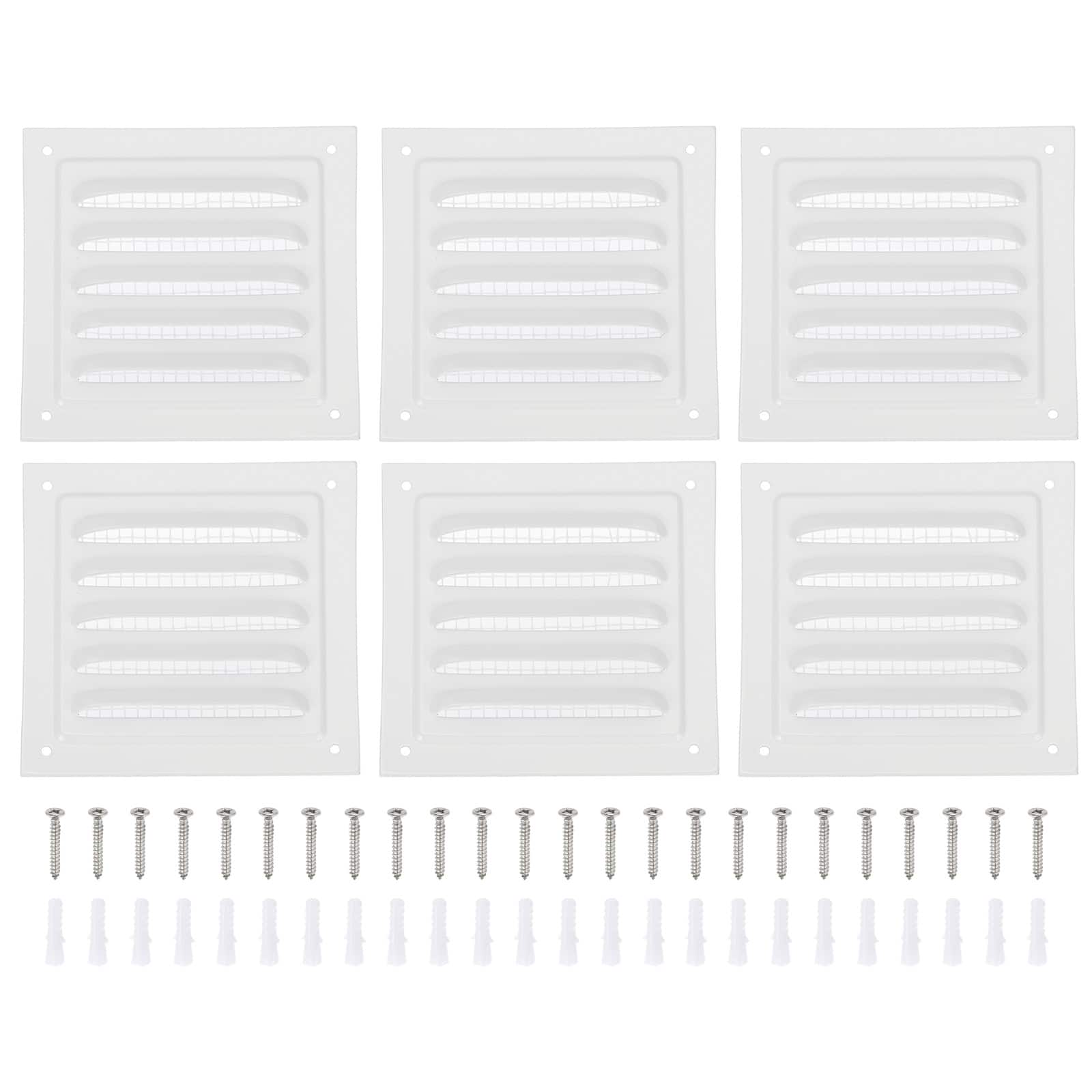 "Unique Bargains - 6""x6"" Attic Soffit Vent, 6pcs Aluminum Alloy HVAC Air Vent Cover with Screen Mesh and Screw for Wall Ceiling Attic - White" price history on PriceWatchPro