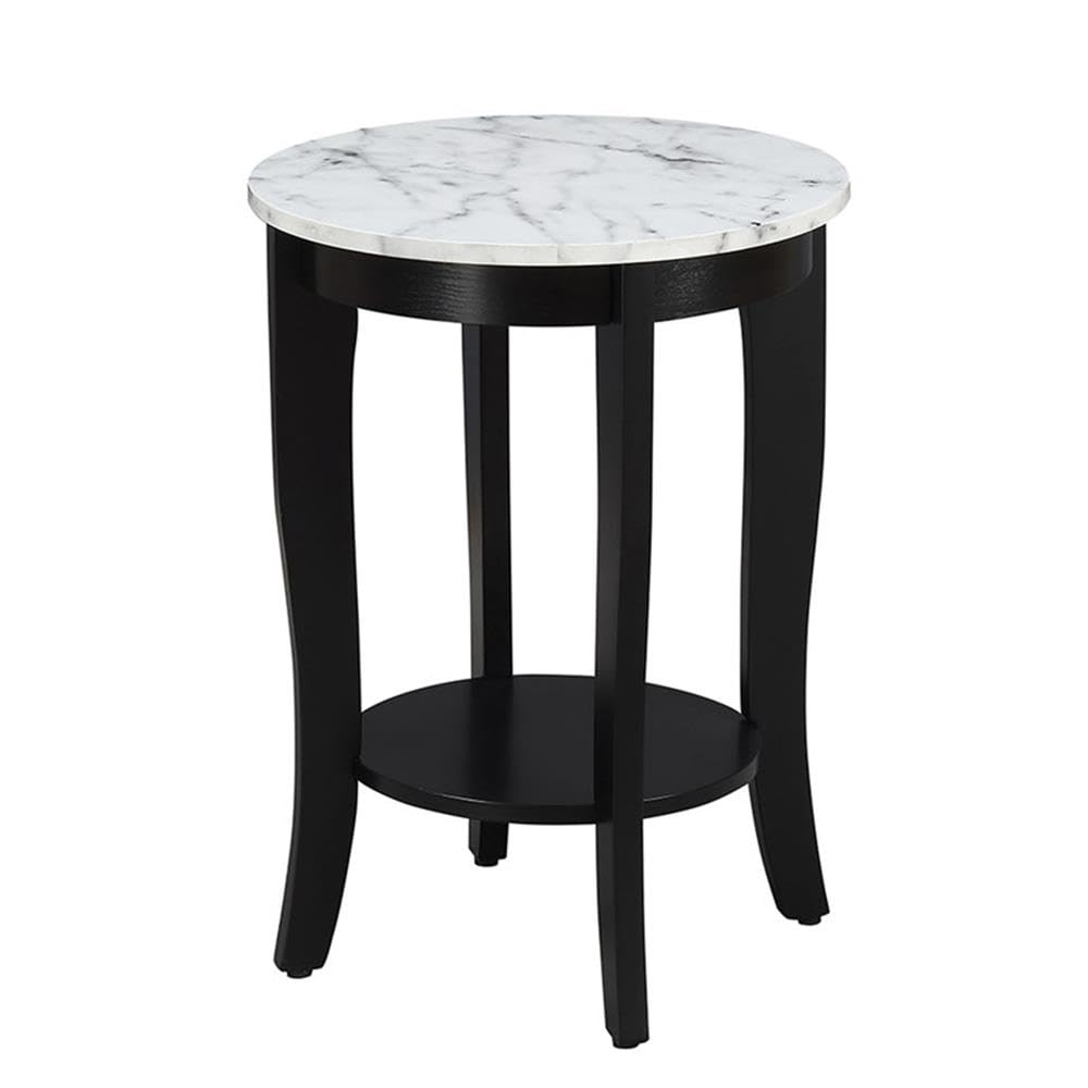 Alt View 5. Hanke - Heritage Round End Table Faux Marble - Wirebrush Light Gray.